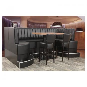 Preview: Gastronomie Barhocker SCHWARZ mit RÜCKENLEHNE TARA